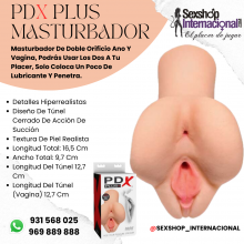 PDX PLUS MASTURBADOR DE DOBLE ORIFICIO ANO Y VAGINA SEXSHOP